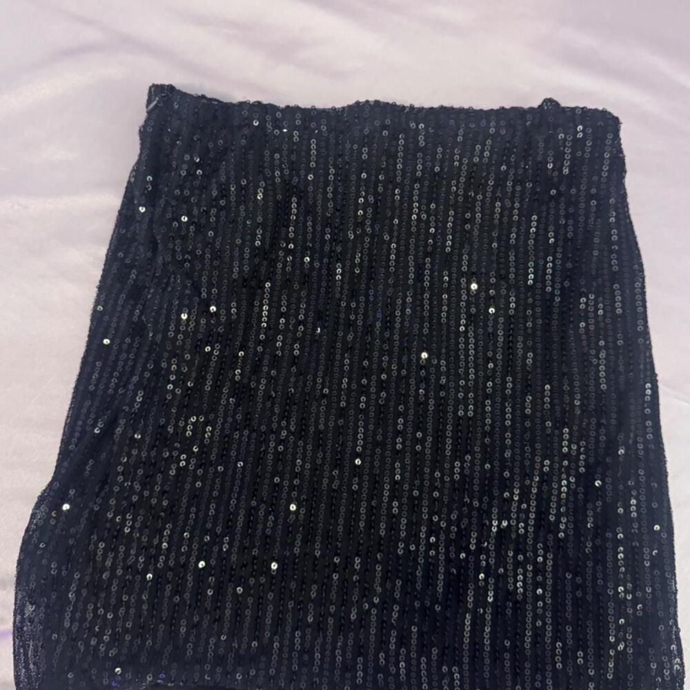 Black sequin mini skirt